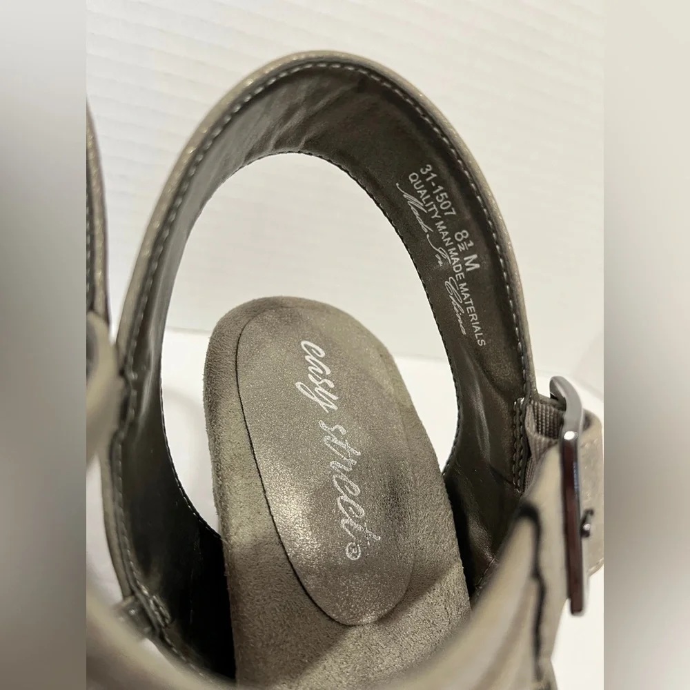 Easy Street Orien‎ Heeled Sandal-Size: 8.5 Color: Pewter